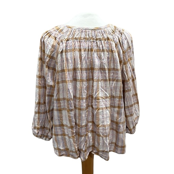 Gap Khaki Plaid Button Down Top - Picture 5 of 8